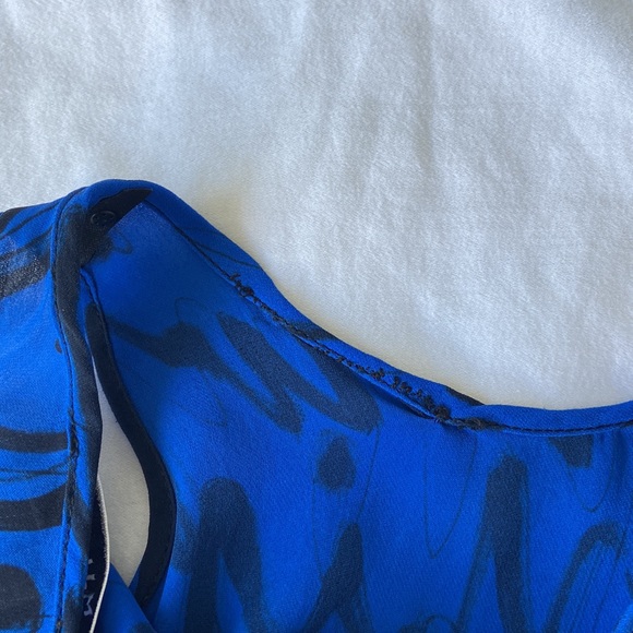 MILLY silk cobalt blue scribble tank top - Picture 7 of 7